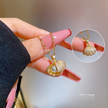 Korean Fashion Shell Pearl Necklace