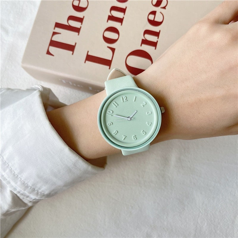 Women's Brand Watch with Leather Strap
