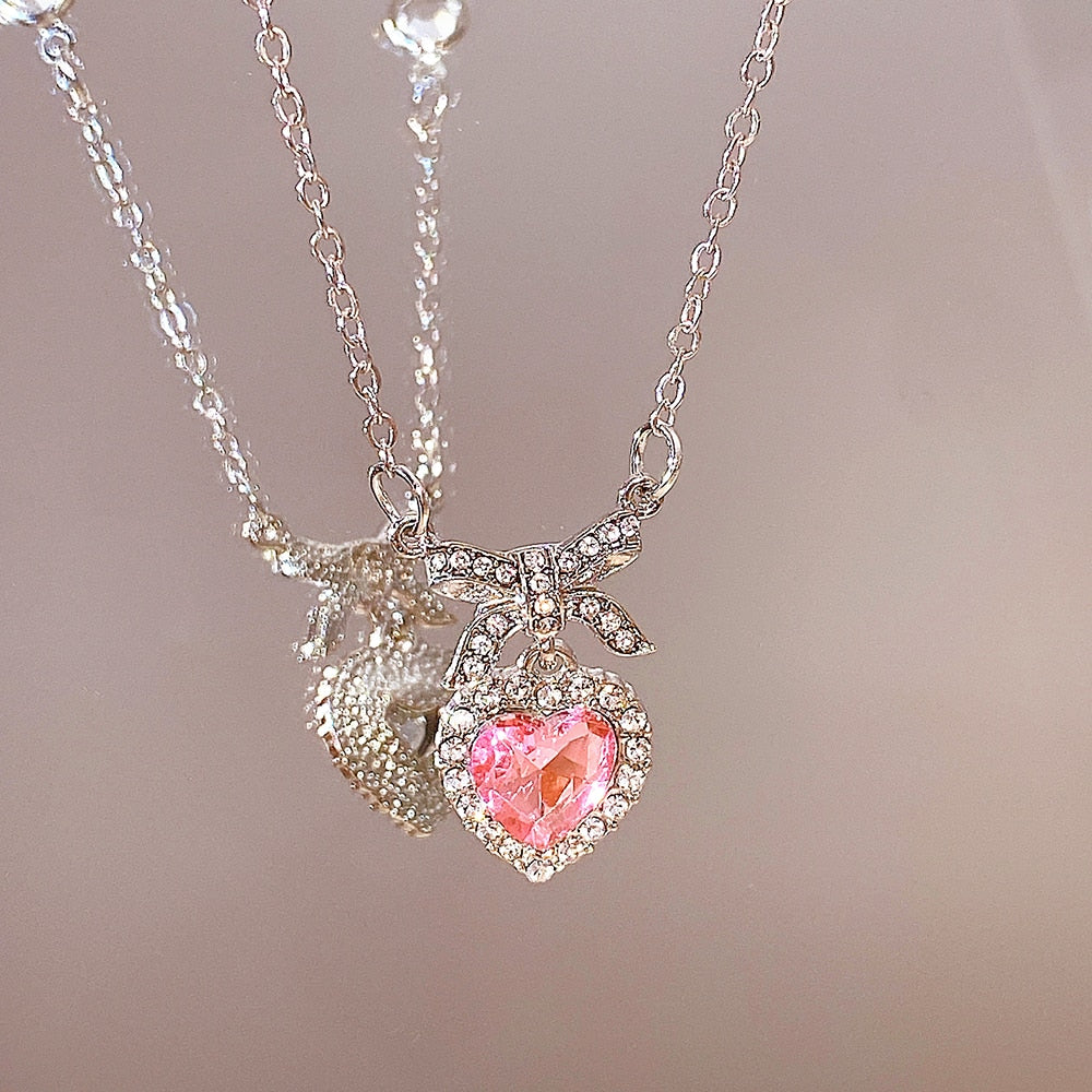 Crystal Heart Necklace: Trendy Jewelry