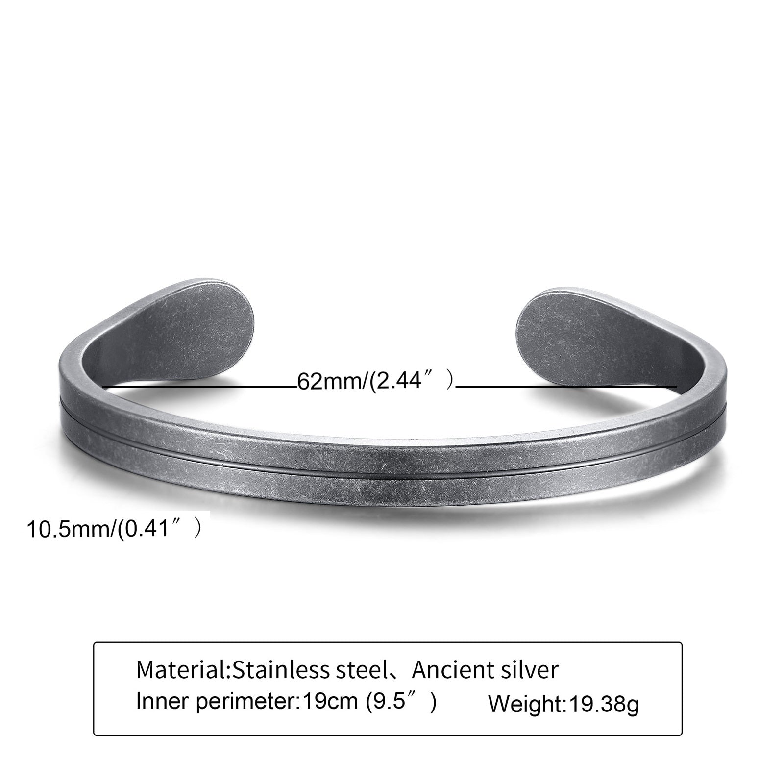 Sleek Stainless Steel Men's Cuff Bracelet