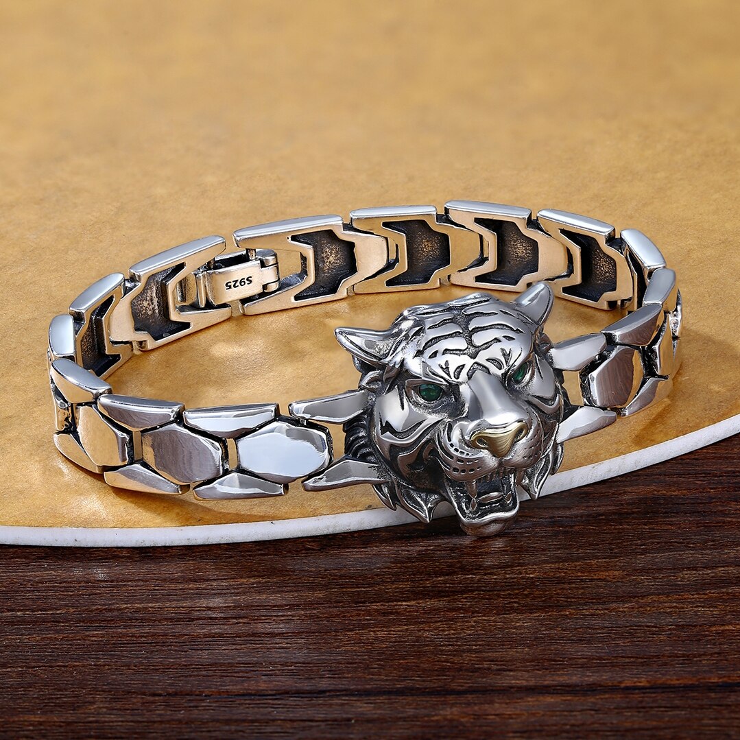 Retro Tiger Head Bracelet