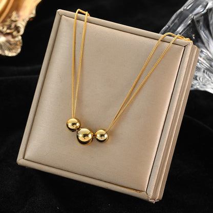 Gold Color Hollow Ball Pendant Necklaces
