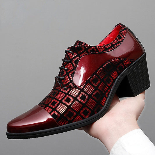 Luxury Men's Formal Shoes High Heels Oxfords